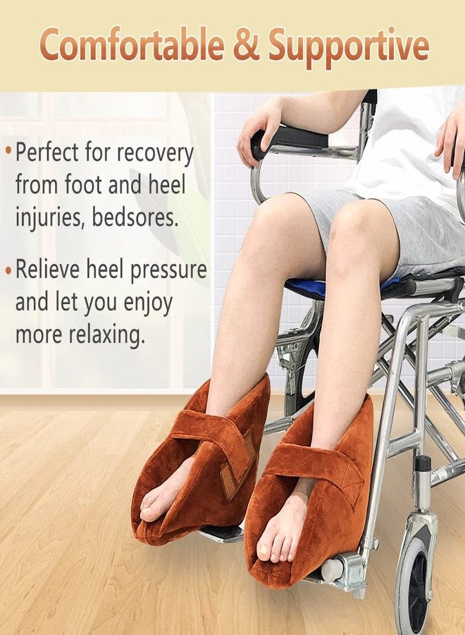 Zelen Heel Protectors Cushion Bed Sores (1 Pair) Foot Pillows Heel for Pressure Sores Ankle Protector Pillow Foot Foam Boots for Pressure Ulcers Bedridden Heel Pain Relief - Image 2